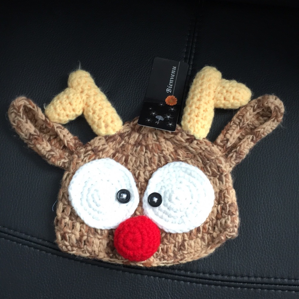 Knit Reindeer Hat for Baby